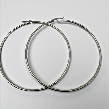 8CM Stainless Steel Hoop Earrings – Bold Lightweight Statement Hoops - Fatisha Boutique #