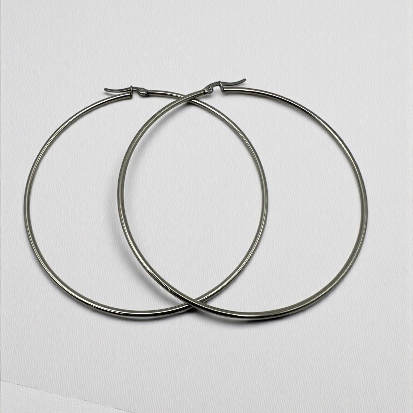 8CM Stainless Steel Hoop Earrings – Bold Lightweight Statement Hoops - Fatisha Boutique #