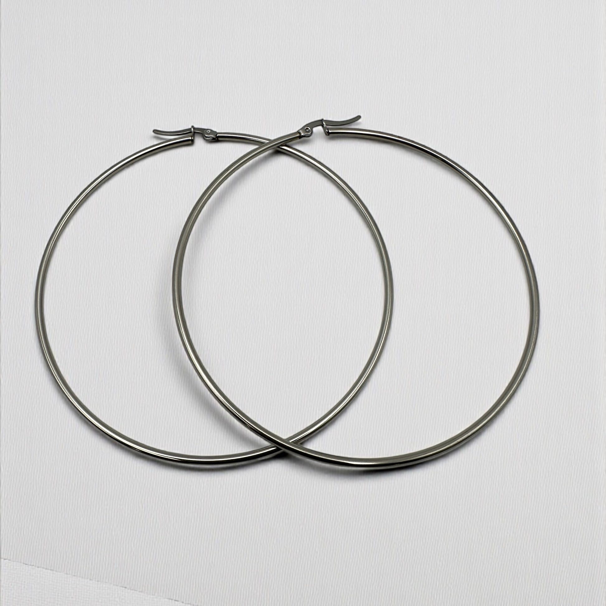 8CM Stainless Steel Hoop Earrings – Bold Lightweight Statement Hoops - Fatisha Boutique #