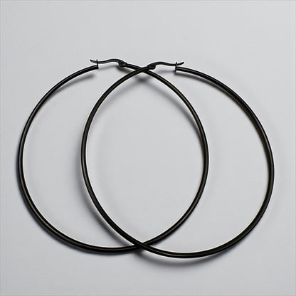 8CM Stainless Steel Hoop Earrings – Bold Lightweight Statement Hoops - Fatisha Boutique #