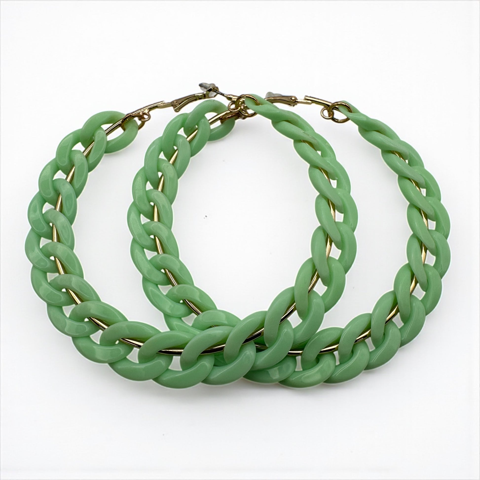 Boho Statement Punk Hoop Earrings – Bold 9cm Chunky Chain Style Hoops for Women - Fatisha Boutique #