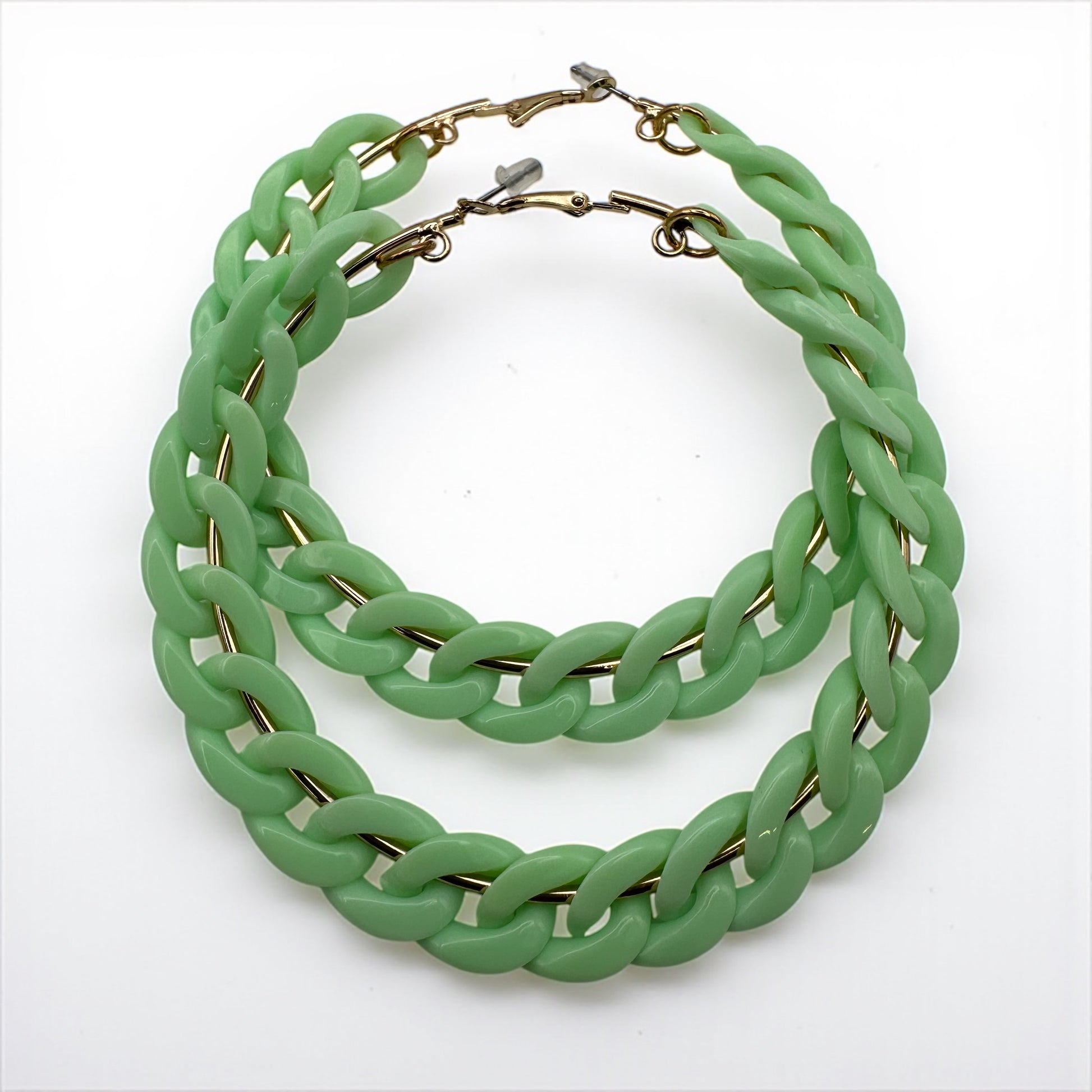 Boho Statement Punk Hoop Earrings – Bold 9cm Chunky Chain Style Hoops for Women - Fatisha Boutique #