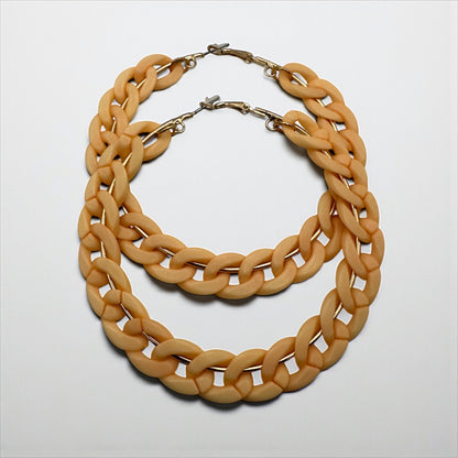 Boho Statement Punk Hoop Earrings – Bold 9cm Chunky Chain Style Hoops for Women - Fatisha Boutique #