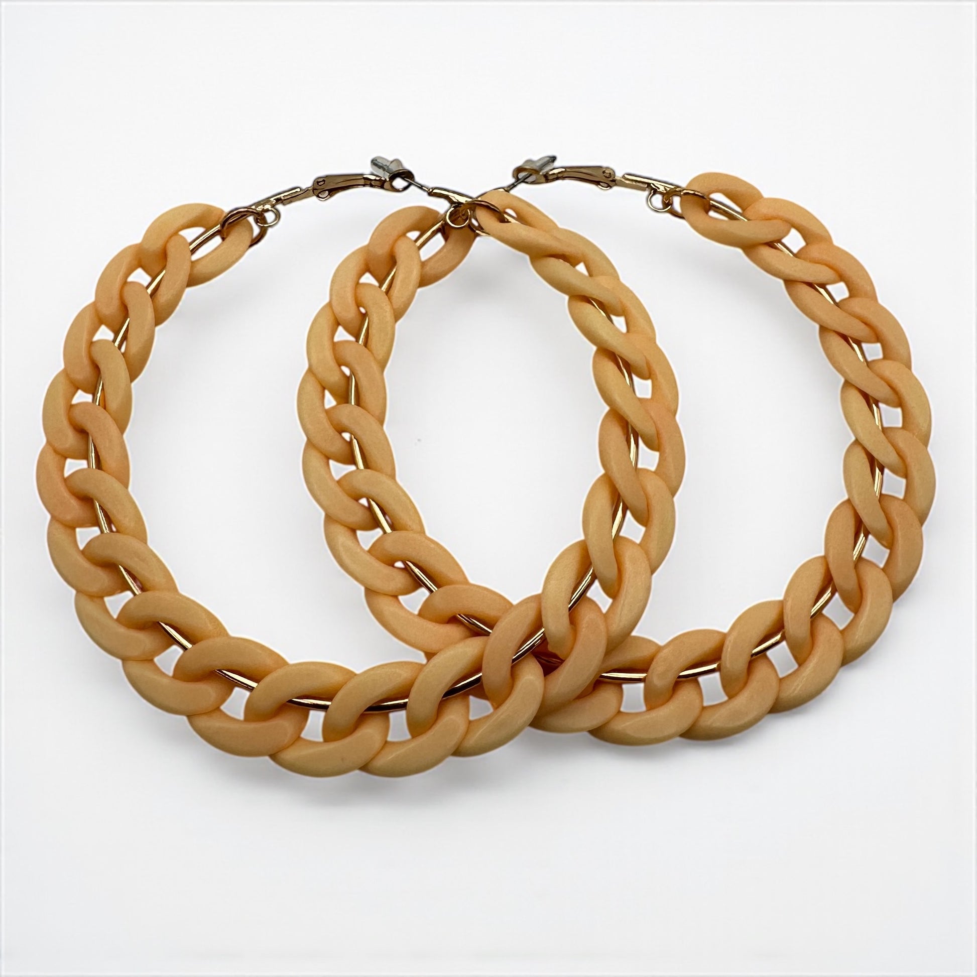 Boho Statement Punk Hoop Earrings – Bold 9cm Chunky Chain Style Hoops for Women - Fatisha Boutique #