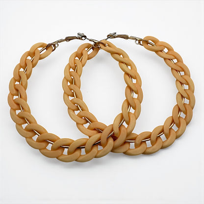 Boho Statement Punk Hoop Earrings – Bold 9cm Chunky Chain Style Hoops for Women - Fatisha Boutique #