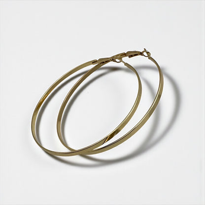 7cm Modern Minimalist Hoop Earrings – Lightweight Gold & Silver Statement Hoops - Fatisha Boutique #