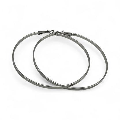 7cm Modern Minimalist Hoop Earrings – Lightweight Gold & Silver Statement Hoops - Fatisha Boutique #