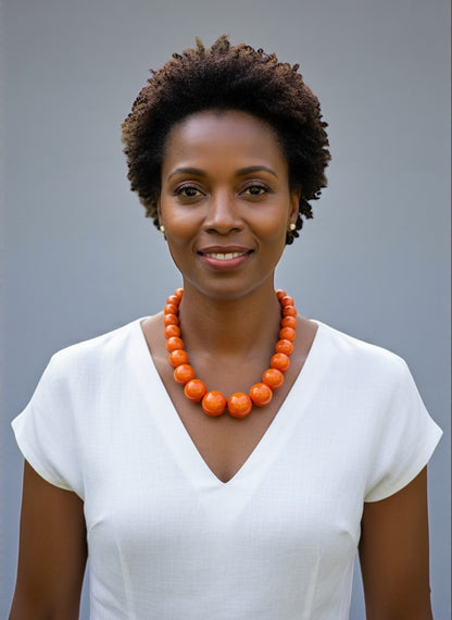 Authentic African Big Wooden Beads Necklace – Bold Handmade Tribal Statement Jewellery - Fatisha Boutique #