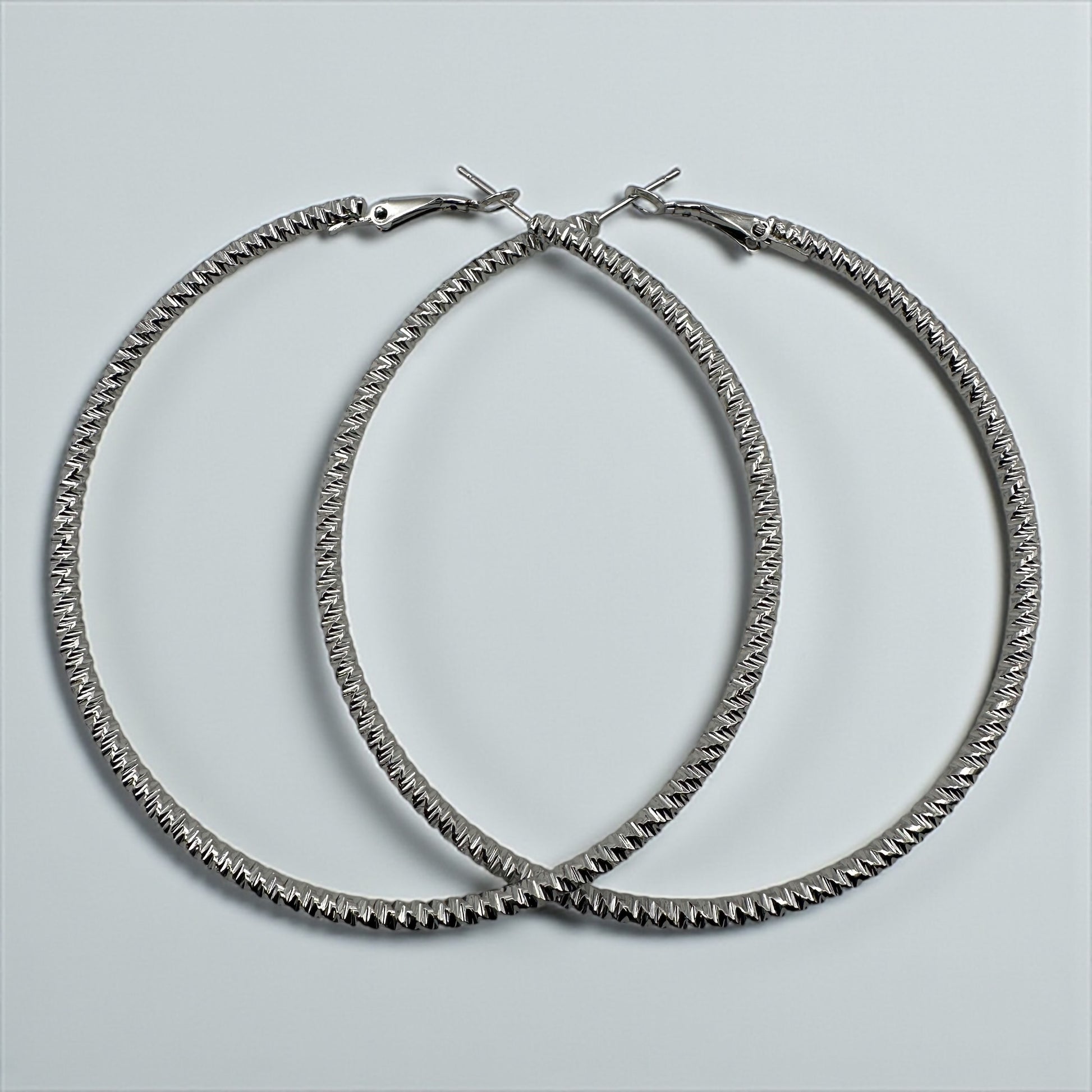 Textured 8CM Gold & Silver Hoop Earrings – Bold Lightweight Statement Fashion Jewellery for Women - Fatisha Boutique #