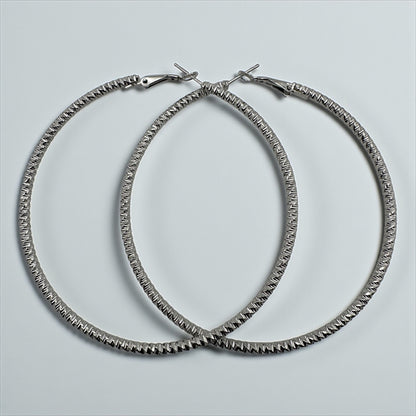 Textured 8CM Gold & Silver Hoop Earrings – Bold Lightweight Statement Fashion Jewellery for Women - Fatisha Boutique #