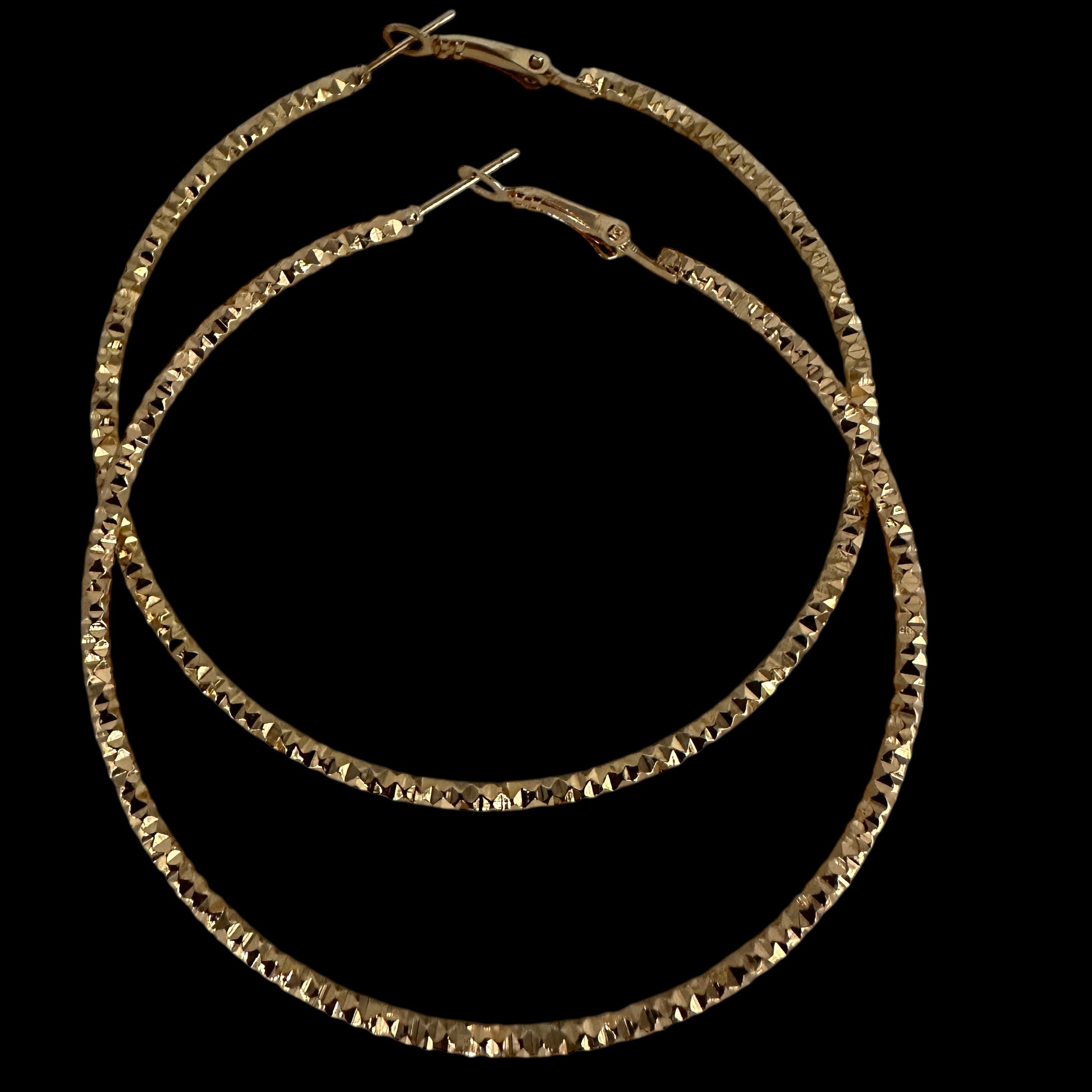 Textured Gold & Silver Statement Hoop Earrings | Bold Lightweight Fashion Jewellery - Fatisha Boutique #