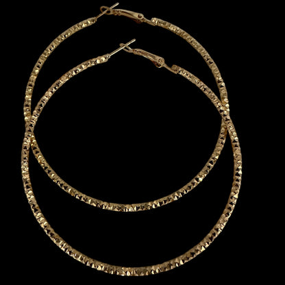 Textured Gold & Silver Statement Hoop Earrings | Bold Lightweight Fashion Jewellery - Fatisha Boutique #