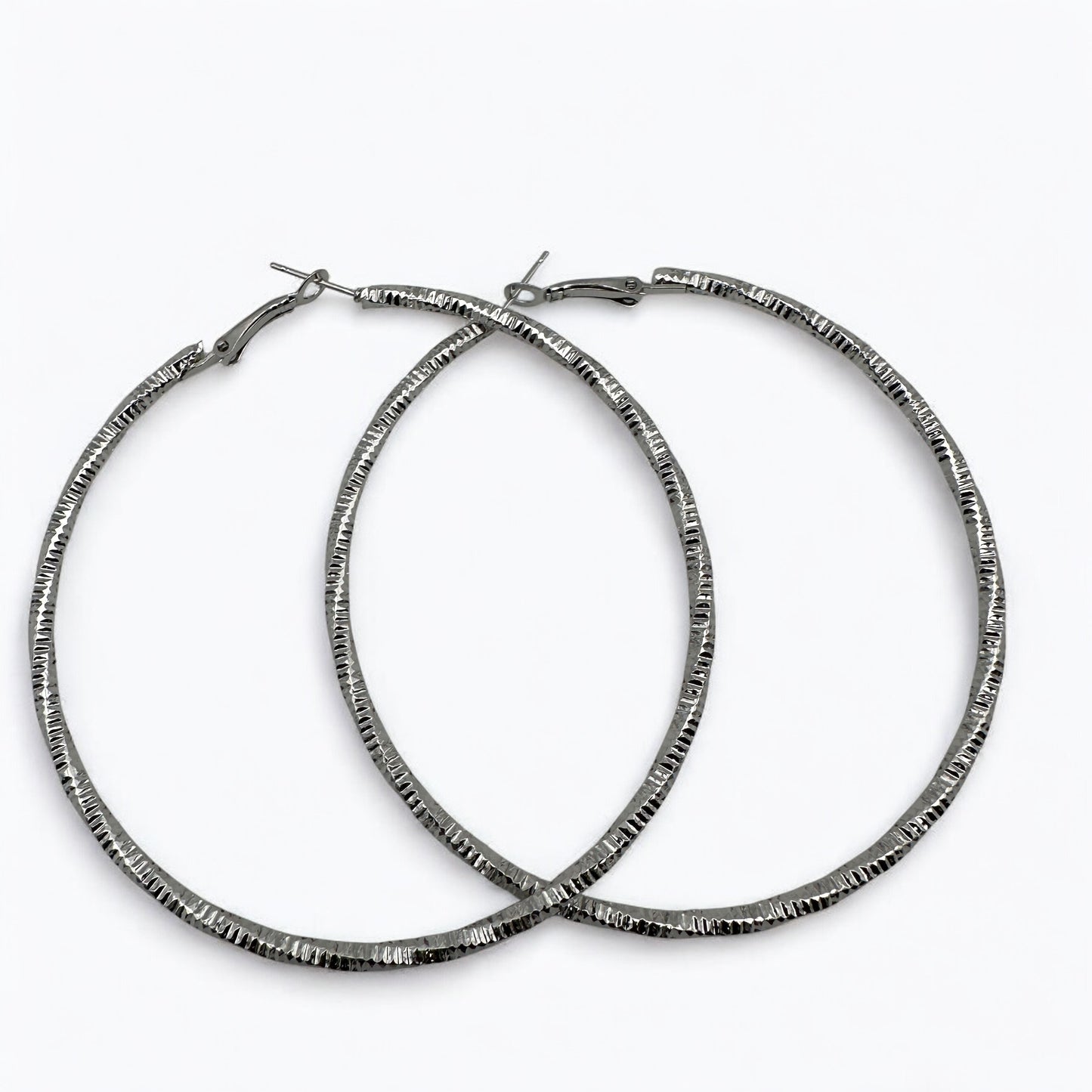 Textured Gold & Silver Statement Hoop Earrings | Bold Lightweight Fashion Jewellery - Fatisha Boutique #