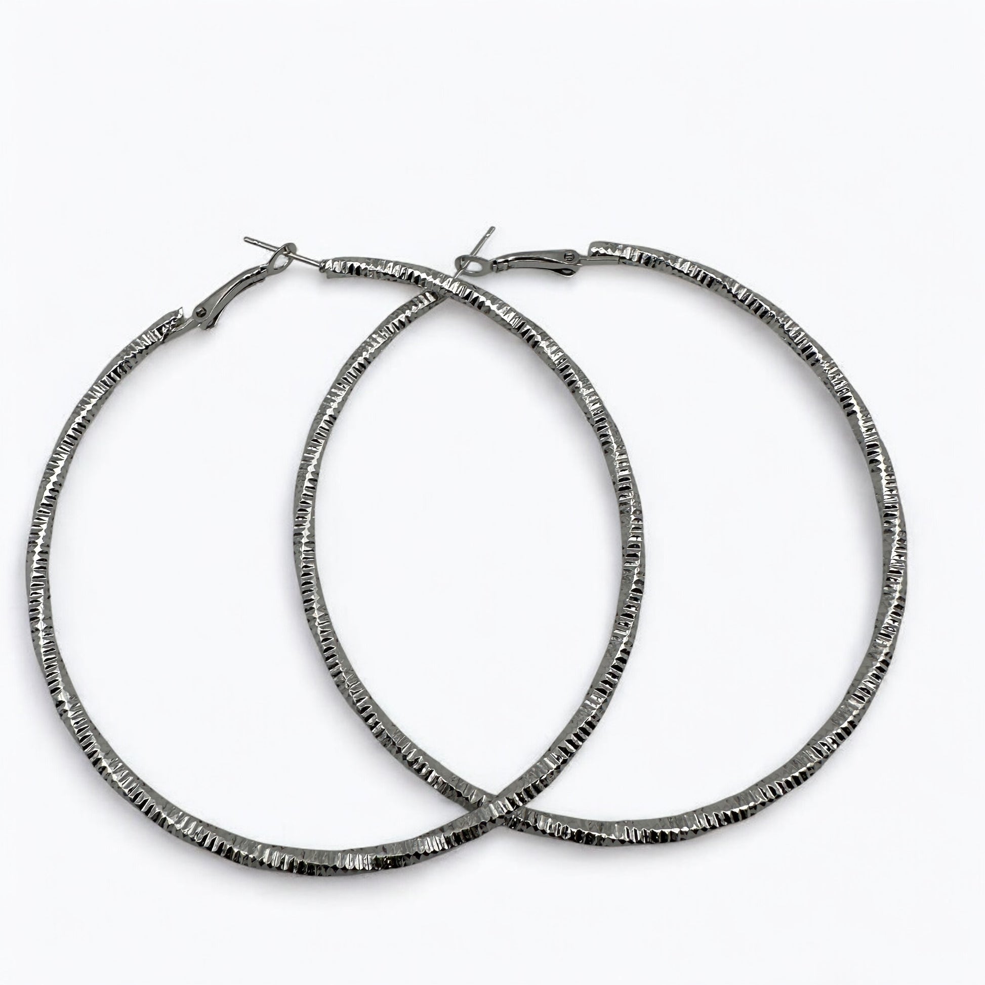 Textured Gold & Silver Statement Hoop Earrings | Bold Lightweight Fashion Jewellery - Fatisha Boutique #