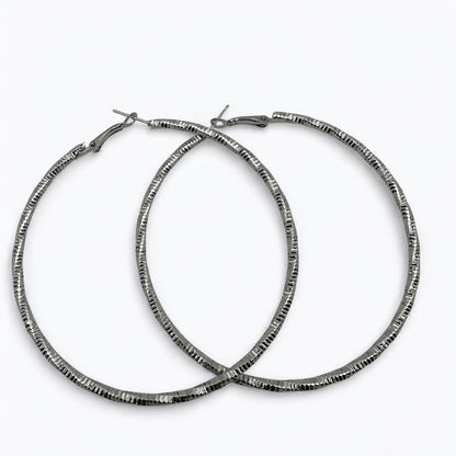 Textured Gold & Silver Statement Hoop Earrings | Bold Lightweight Fashion Jewellery - Fatisha Boutique #
