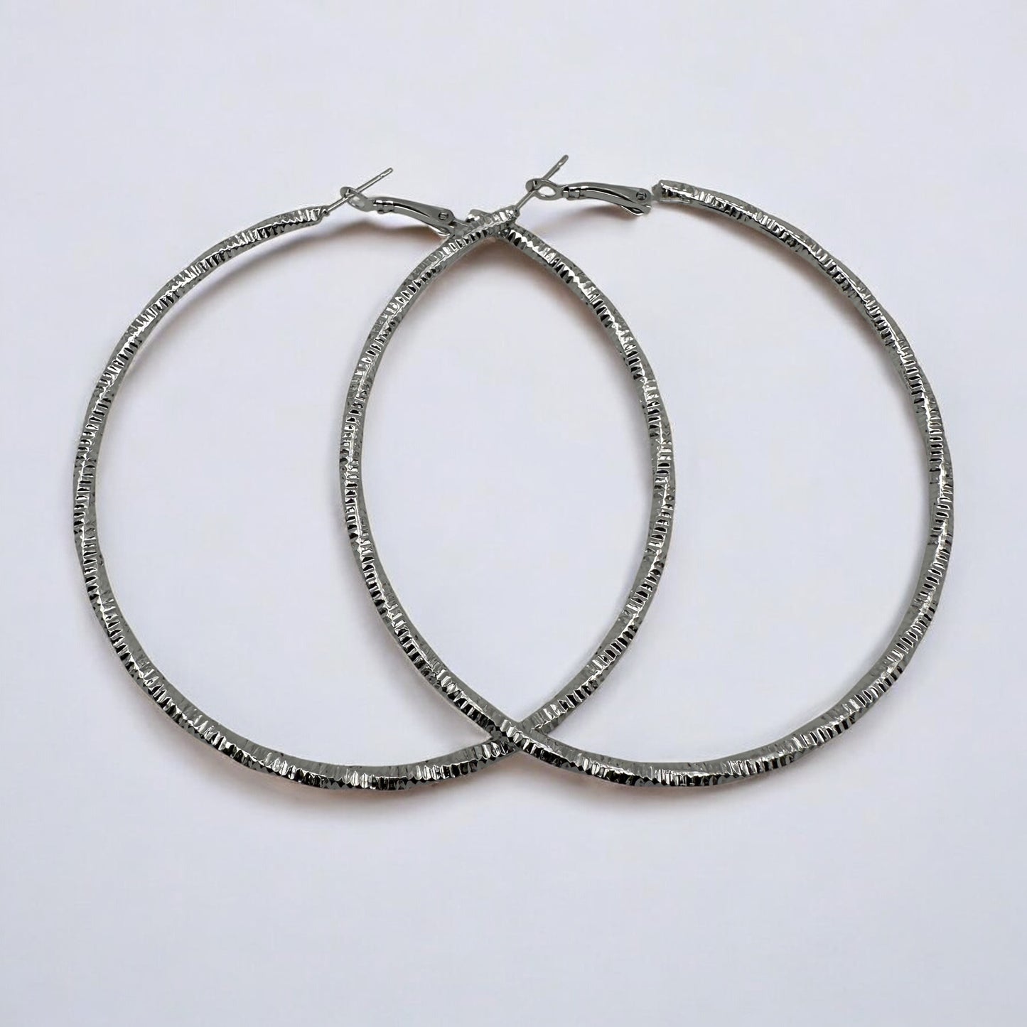 Textured Gold & Silver Statement Hoop Earrings | Bold Lightweight Fashion Jewellery - Fatisha Boutique #