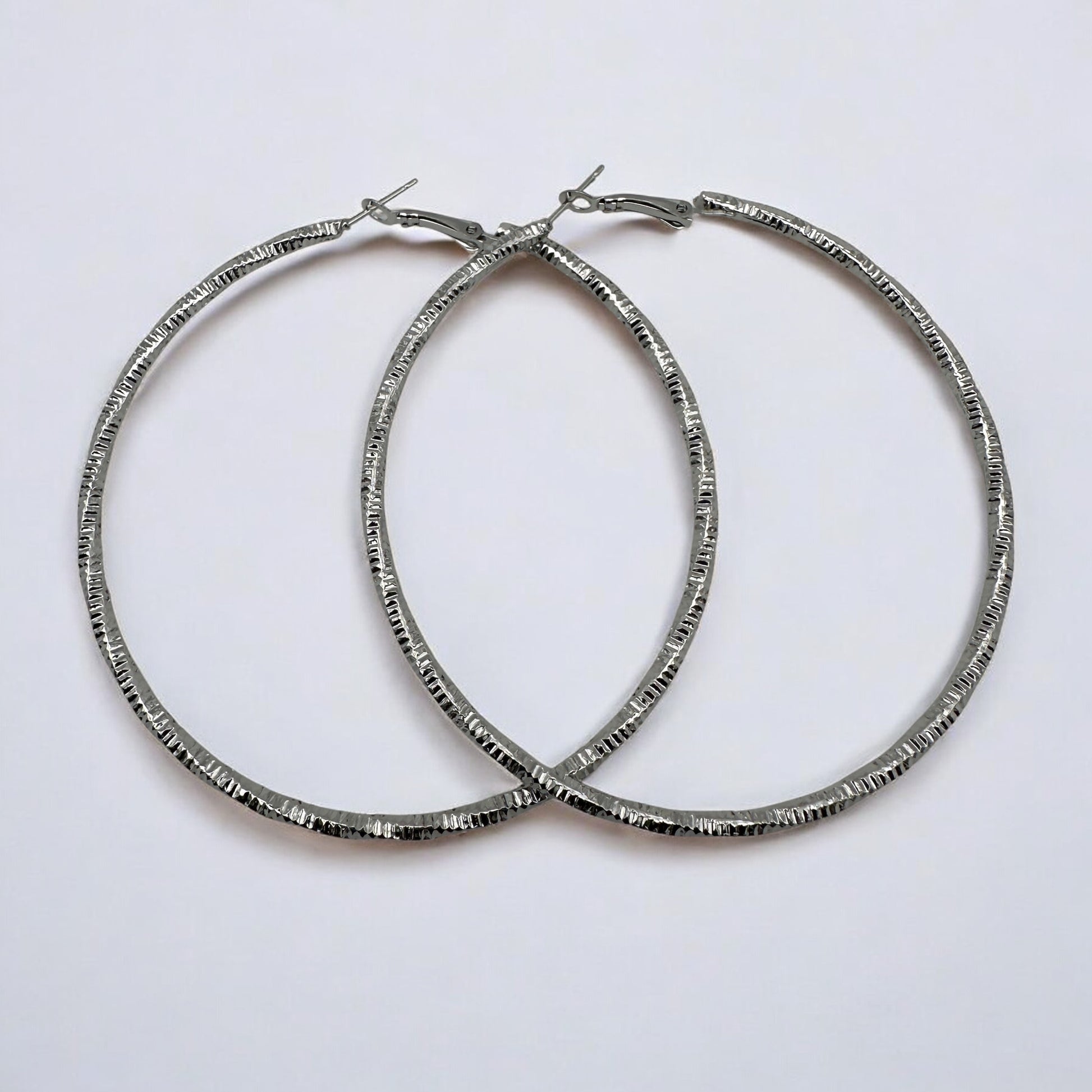 Textured Gold & Silver Statement Hoop Earrings | Bold Lightweight Fashion Jewellery - Fatisha Boutique #