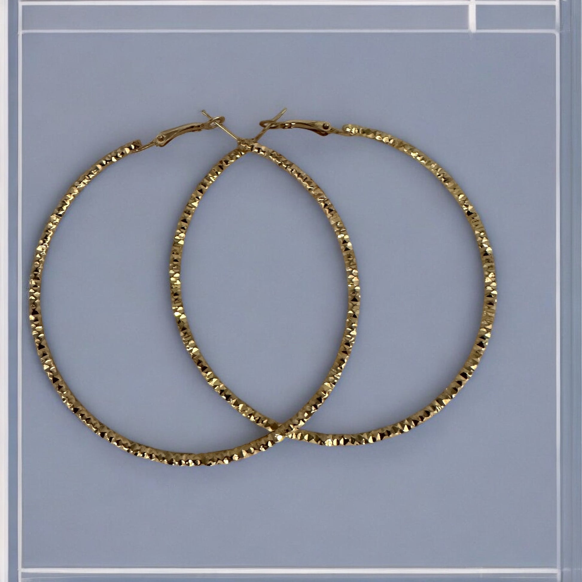 Textured Gold & Silver Statement Hoop Earrings | Bold Lightweight Fashion Jewellery - Fatisha Boutique #