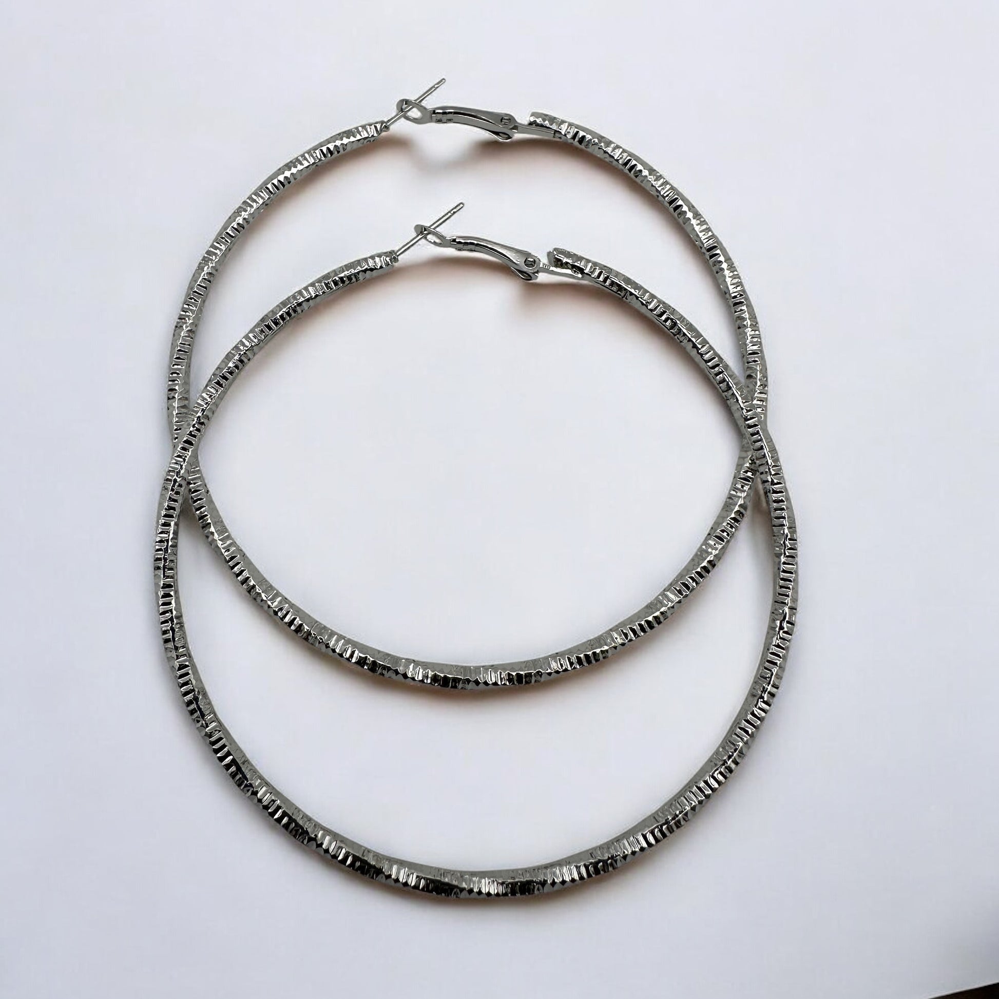 Textured Gold & Silver Statement Hoop Earrings | Bold Lightweight Fashion Jewellery - Fatisha Boutique #