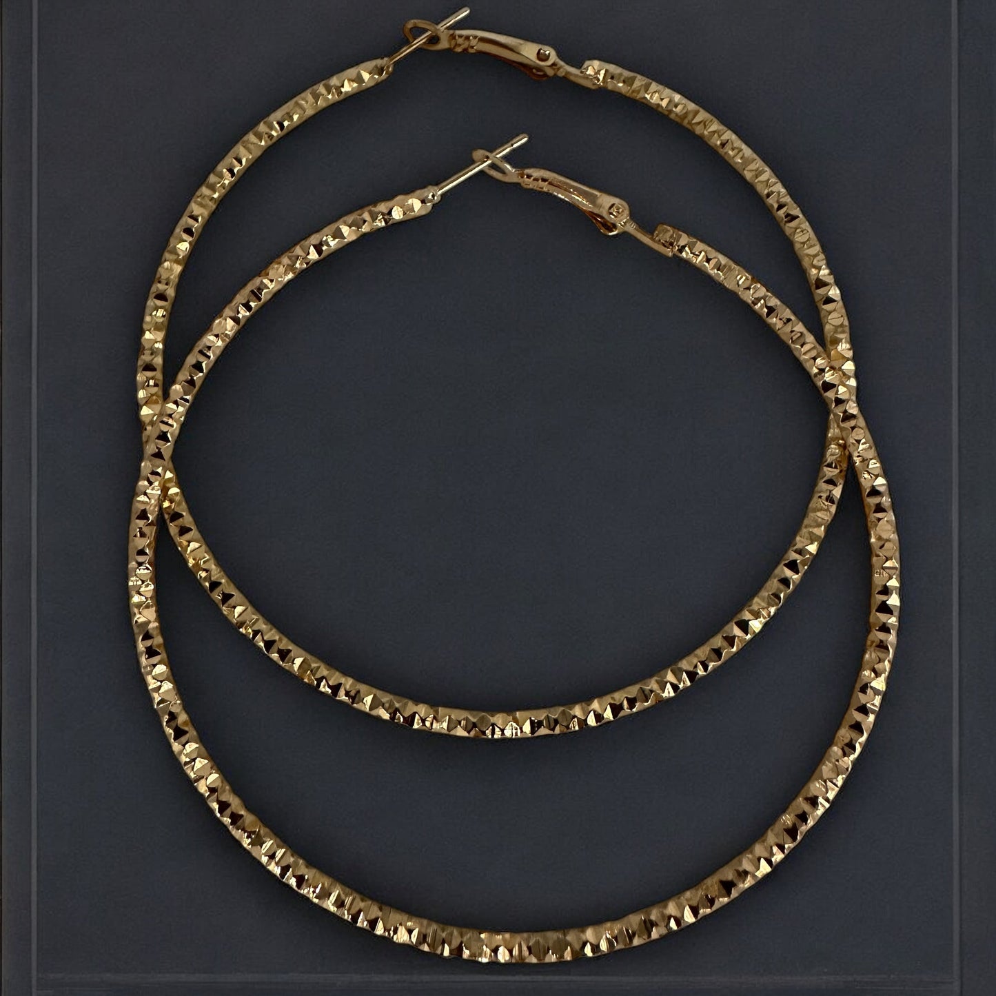 Textured Gold & Silver Statement Hoop Earrings | Bold Lightweight Fashion Jewellery - Fatisha Boutique #