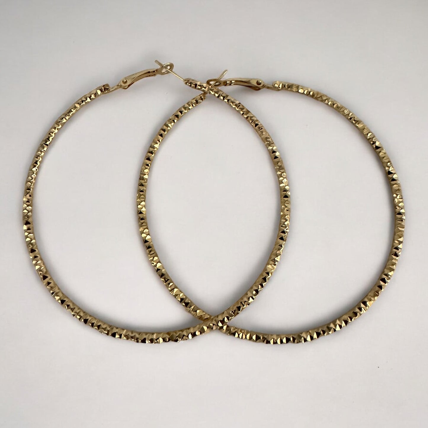 Textured Gold & Silver Statement Hoop Earrings | Bold Lightweight Fashion Jewellery - Fatisha Boutique #