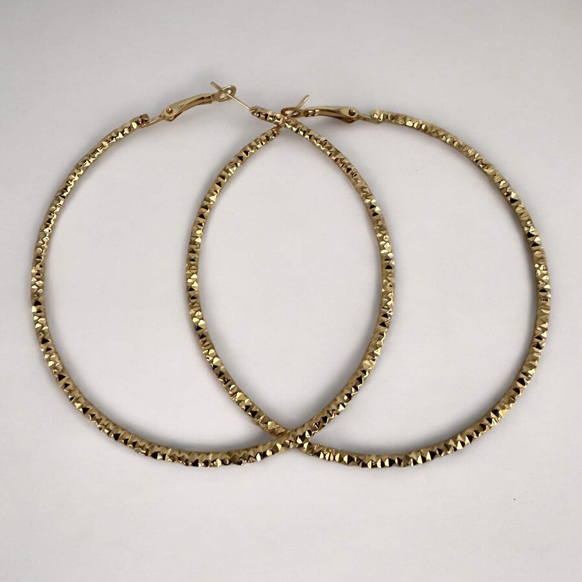 Textured Gold & Silver Statement Hoop Earrings | Bold Lightweight Fashion Jewellery - Fatisha Boutique #