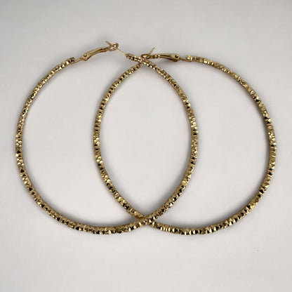 Textured Gold & Silver Statement Hoop Earrings | Bold Lightweight Fashion Jewellery - Fatisha Boutique #