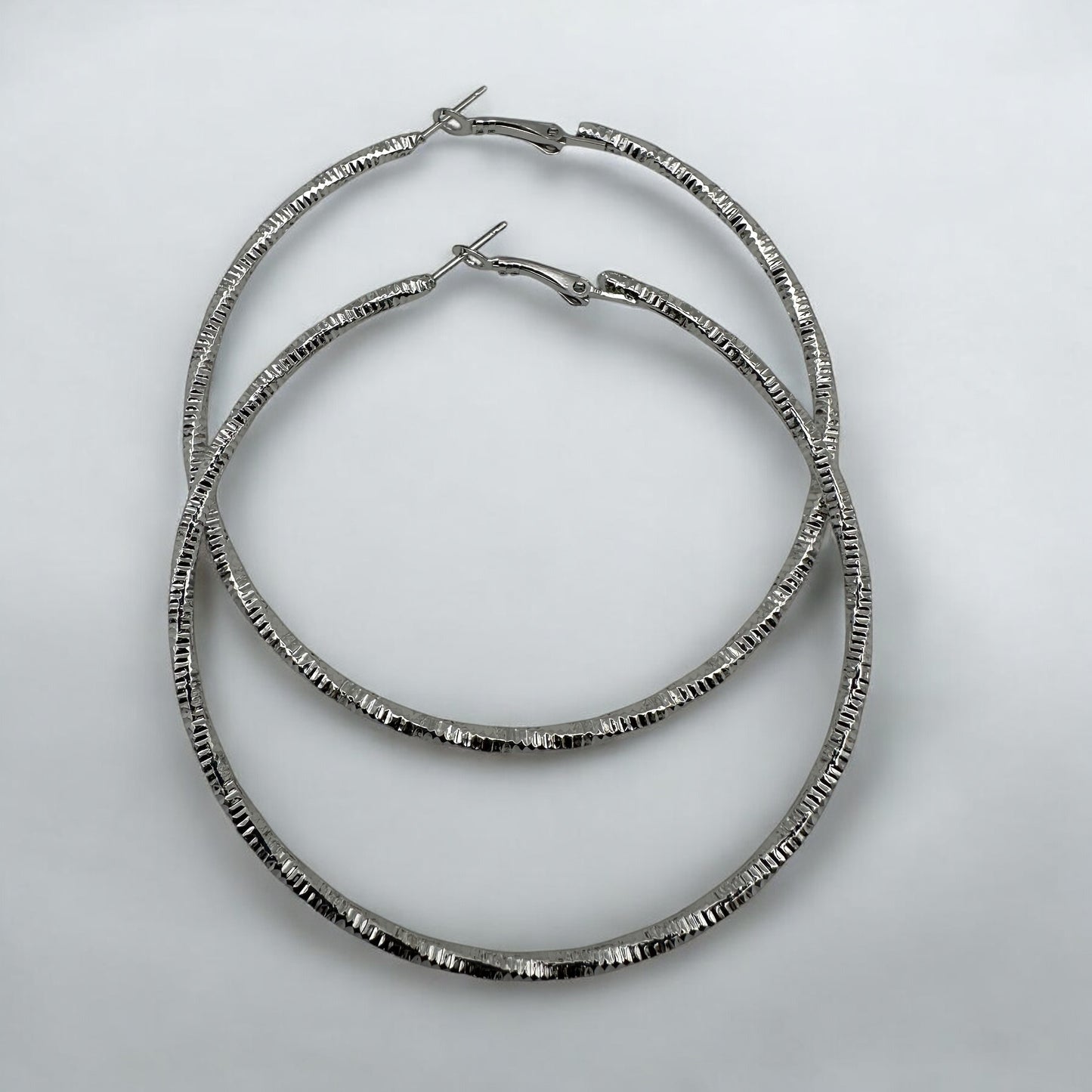 Textured Gold & Silver Statement Hoop Earrings | Bold Lightweight Fashion Jewellery - Fatisha Boutique #