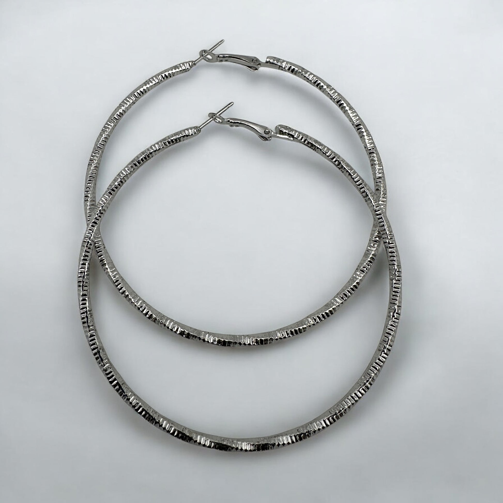 Textured Gold & Silver Statement Hoop Earrings | Bold Lightweight Fashion Jewellery - Fatisha Boutique #