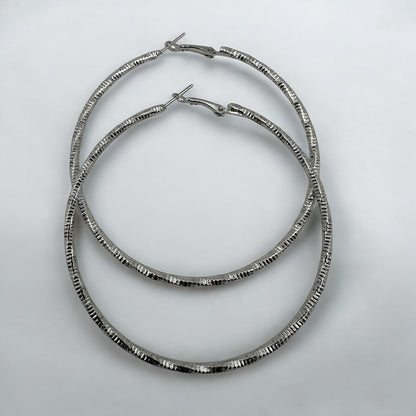 Textured Gold & Silver Statement Hoop Earrings | Bold Lightweight Fashion Jewellery - Fatisha Boutique #