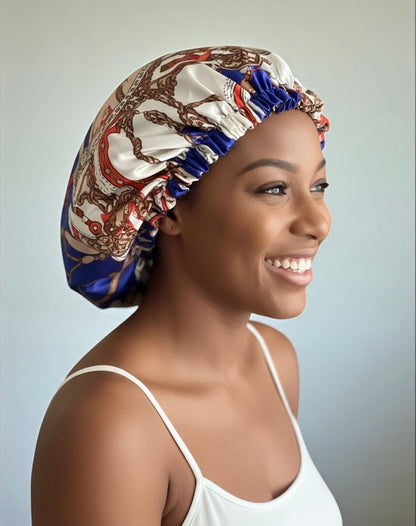 Adjustable Double-Layered Reversible Satin Bonnet – Luxury Silk Sleep Cap for Hair Protection - Fatisha Boutique #