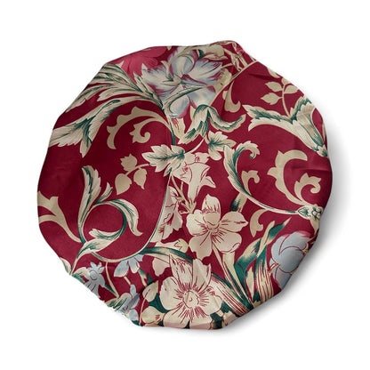 Adjustable Double-Layered Satin Silk Bonnet Cap – Reversible Red Floral Sleep Cap for Hair Protection - Fatisha Boutique #