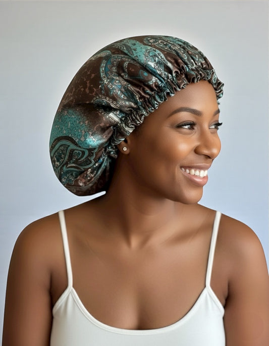Adjustable Reversible Satin Silk Bonnet – Double-Layered Hair Protection Sleep Cap for Women - Fatisha Boutique #