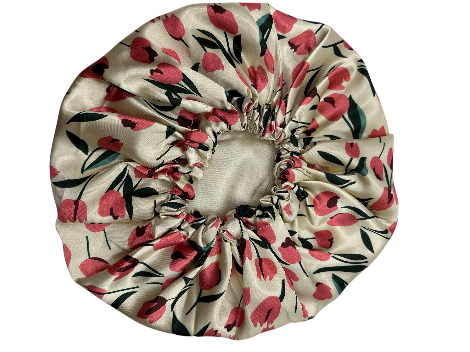 Adjustable Reversible Satin Bonnet – Double-Layered Floral Silk Sleep Cap for Hair Protection - Fatisha Boutique #