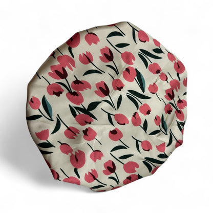 Adjustable Reversible Satin Bonnet – Double-Layered Floral Silk Sleep Cap for Hair Protection - Fatisha Boutique #