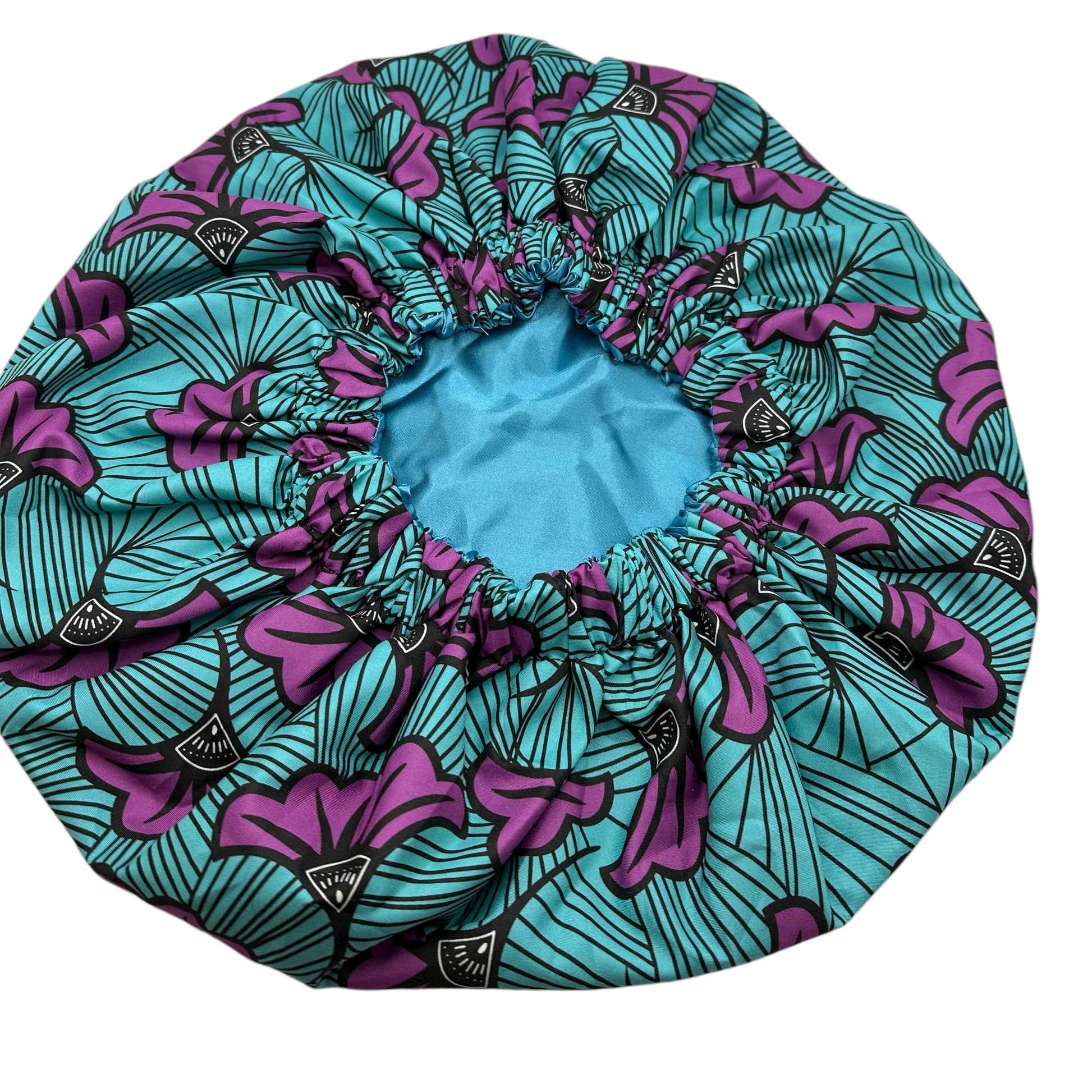 Double Layered Ankara Satin Silk Bonnet Cap – Reversible Hair Protection Sleep Hat for Braids, Locs & Natural Hair - Fatisha Boutique #