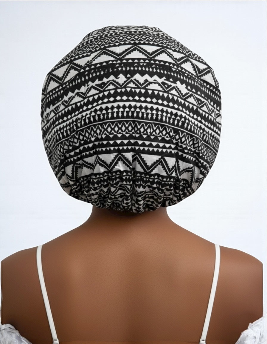 Double-Layered Ankara Satin Silk Bonnet Cap –Reversible Sleep Cap for Braids & Natural Hair Protection - Fatisha Boutique #