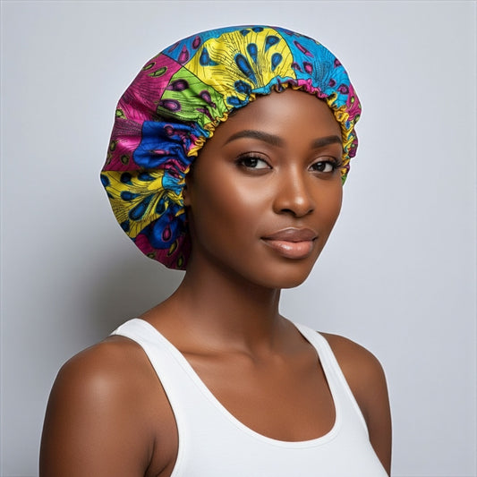 Adjustable Reversible Satin Silk Bonnet Cap – Double-Layered Hair Protection - Fatisha Boutique #