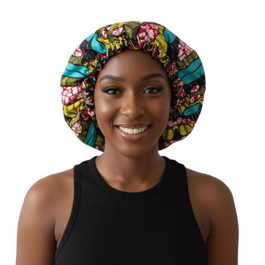 Adjustable Reversible Satin Silk Bonnet – Double-Layered Hair Protection Cap - Fatisha Boutique #