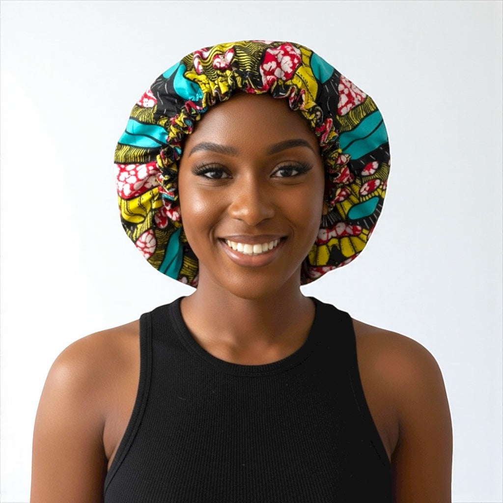 Adjustable Reversible Satin Silk Bonnet – Double-Layered Hair Protection Cap - Fatisha Boutique #