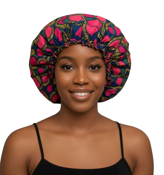 Adjustable Reversible Satin Bonnet – Double-Layered Silk Cap for Hair Protection - Fatisha Boutique #