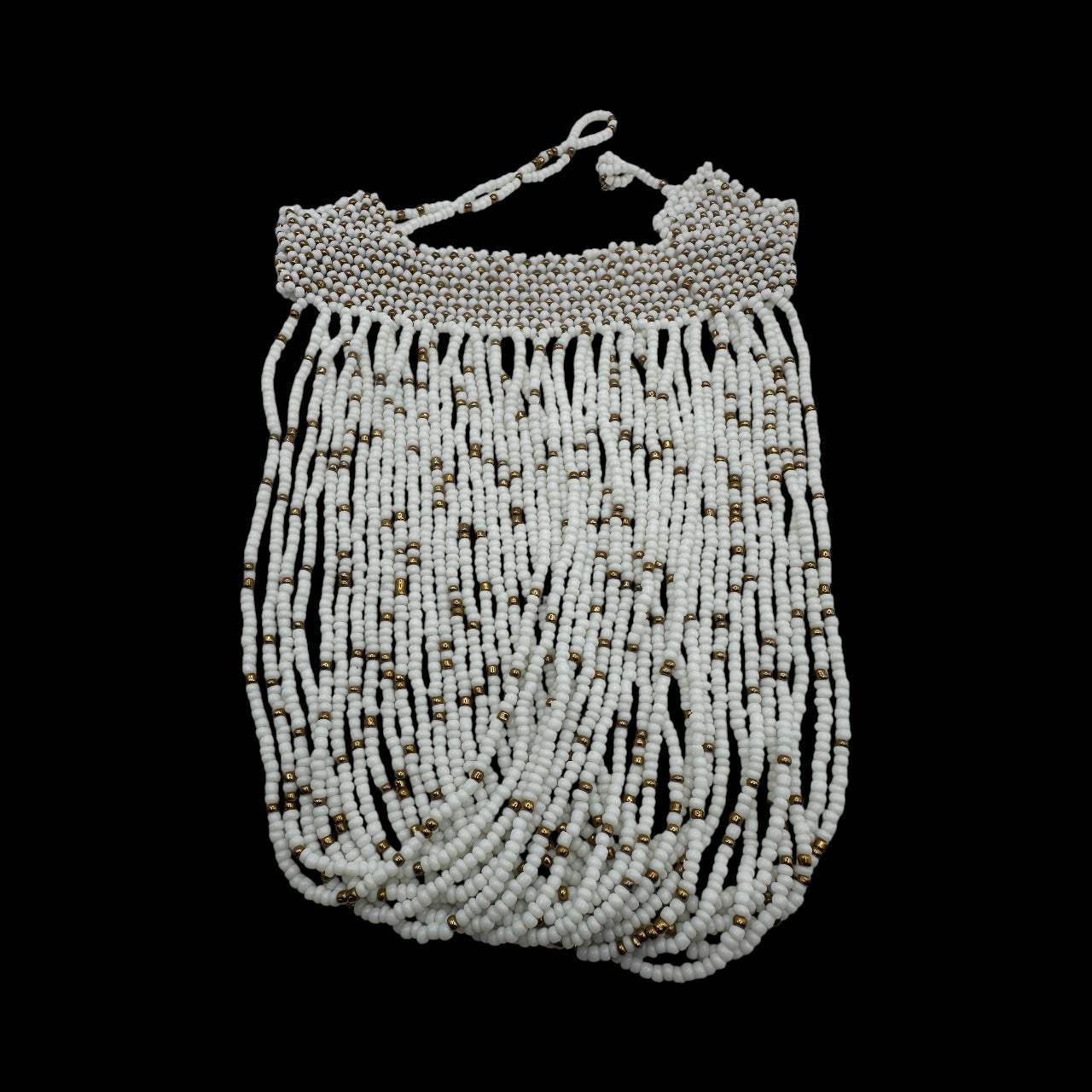 Authentic African White Beaded Ethnic Choker Pendant Necklace - Fatisha Boutique #
