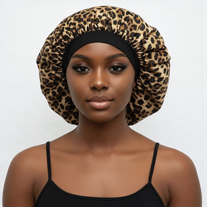 Floral Satin Silk Bonnet – Breathable, Anti-Frizz Hair Cap for Curly & Natural Hair - Fatisha Boutique #