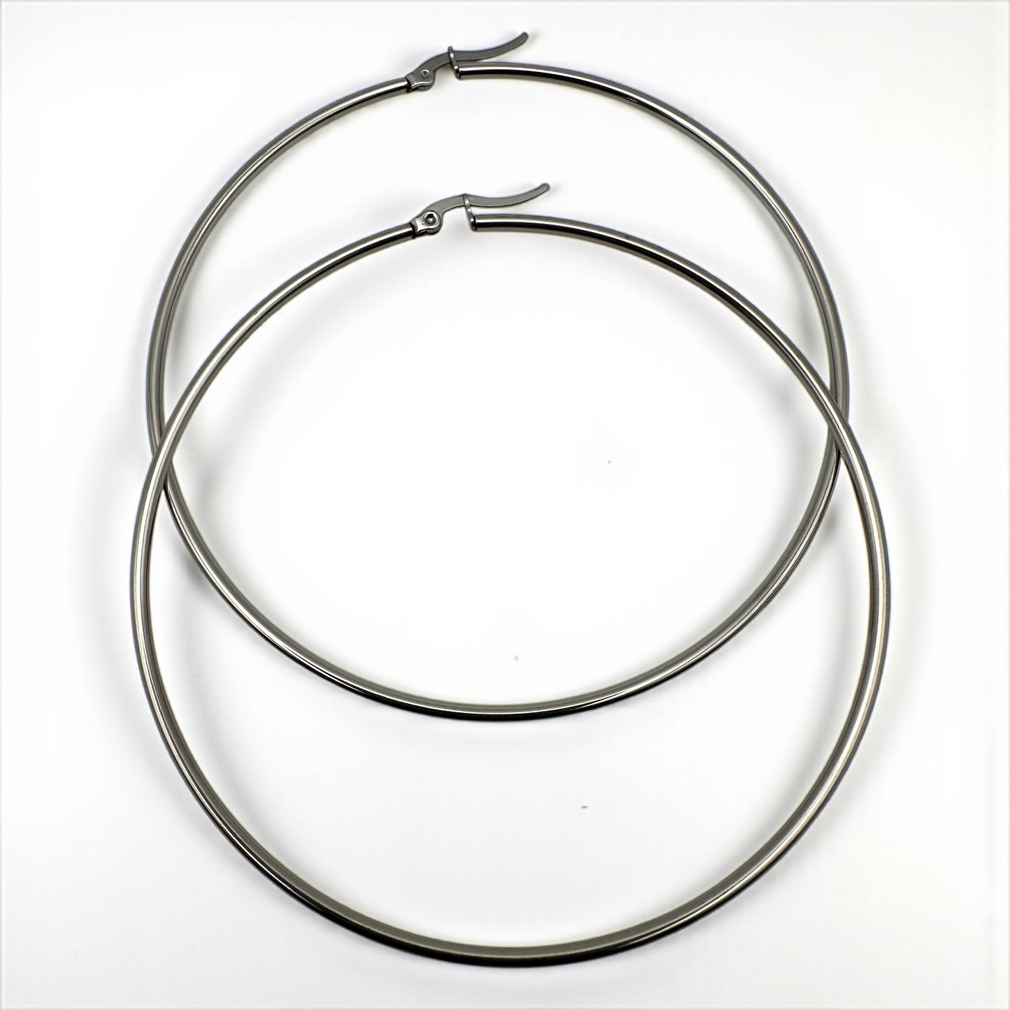 7cm Stainless Steel Hoop Earrings – Gold, Silver, Black, Rose Gold, Multicolour - Fatisha Boutique #