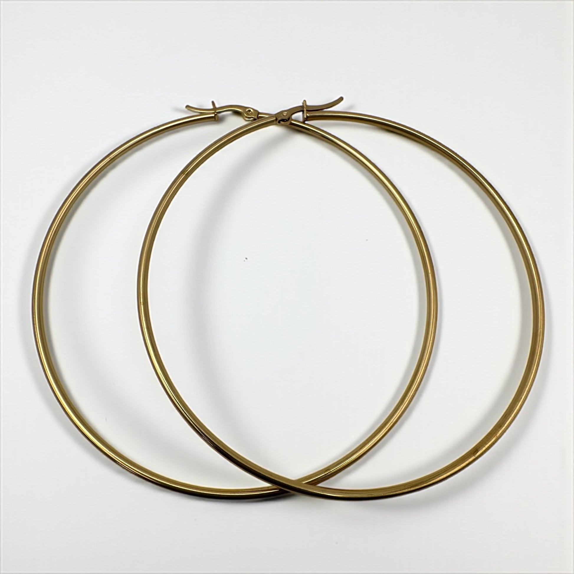 7cm Stainless Steel Hoop Earrings – Gold, Silver, Black, Rose Gold, Multicolour - Fatisha Boutique #
