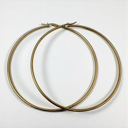 7cm Stainless Steel Hoop Earrings – Gold, Silver, Black, Rose Gold, Multicolour - Fatisha Boutique #