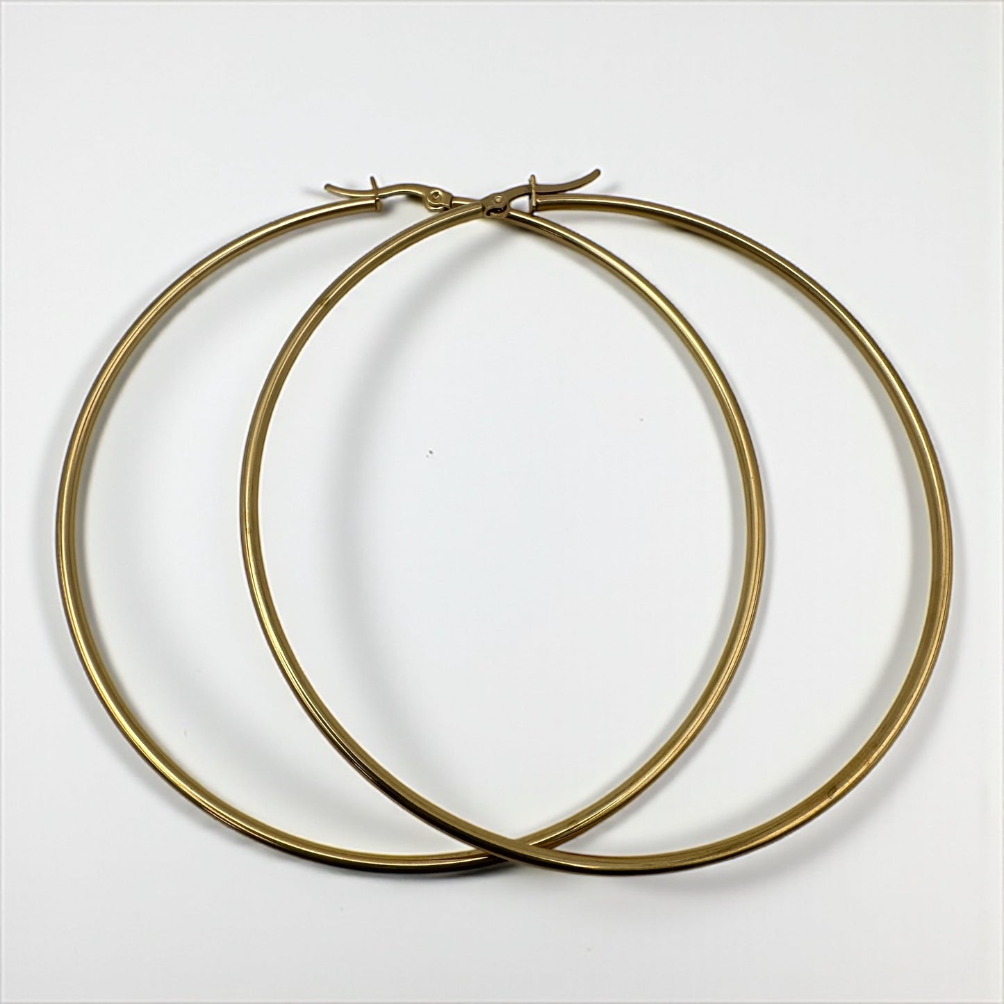 7cm Stainless Steel Hoop Earrings – Gold, Silver, Black, Rose Gold, Multicolour - Fatisha Boutique #