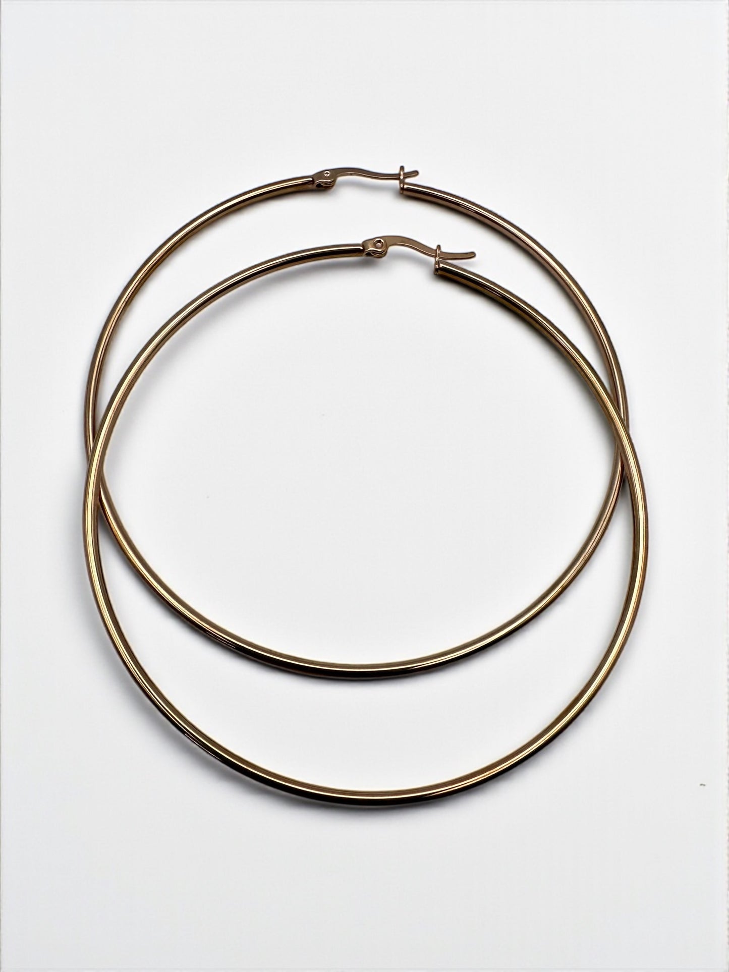 7cm Stainless Steel Hoop Earrings – Gold, Silver, Black, Rose Gold, Multicolour - Fatisha Boutique #