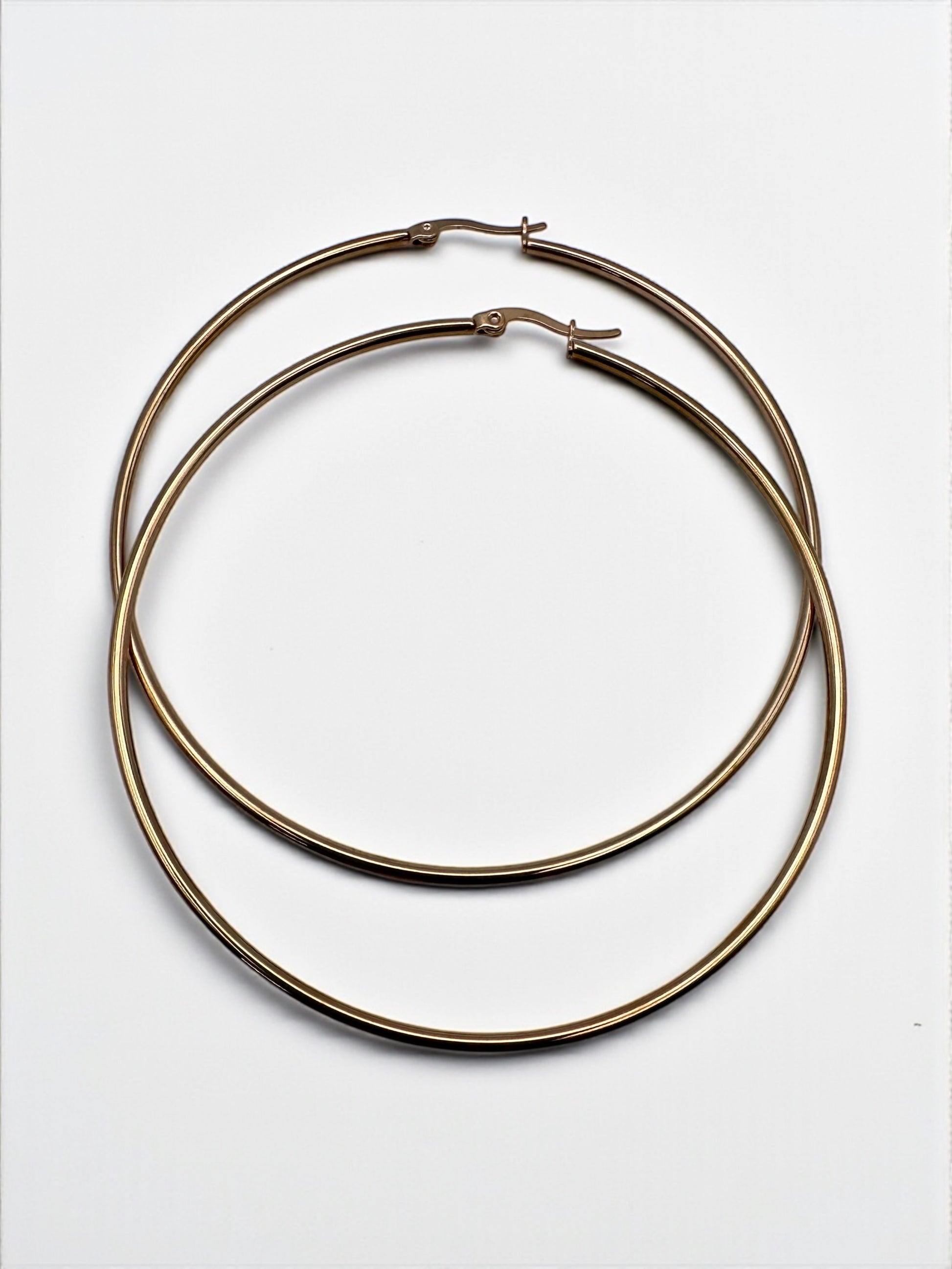 7cm Stainless Steel Hoop Earrings – Gold, Silver, Black, Rose Gold, Multicolour - Fatisha Boutique #