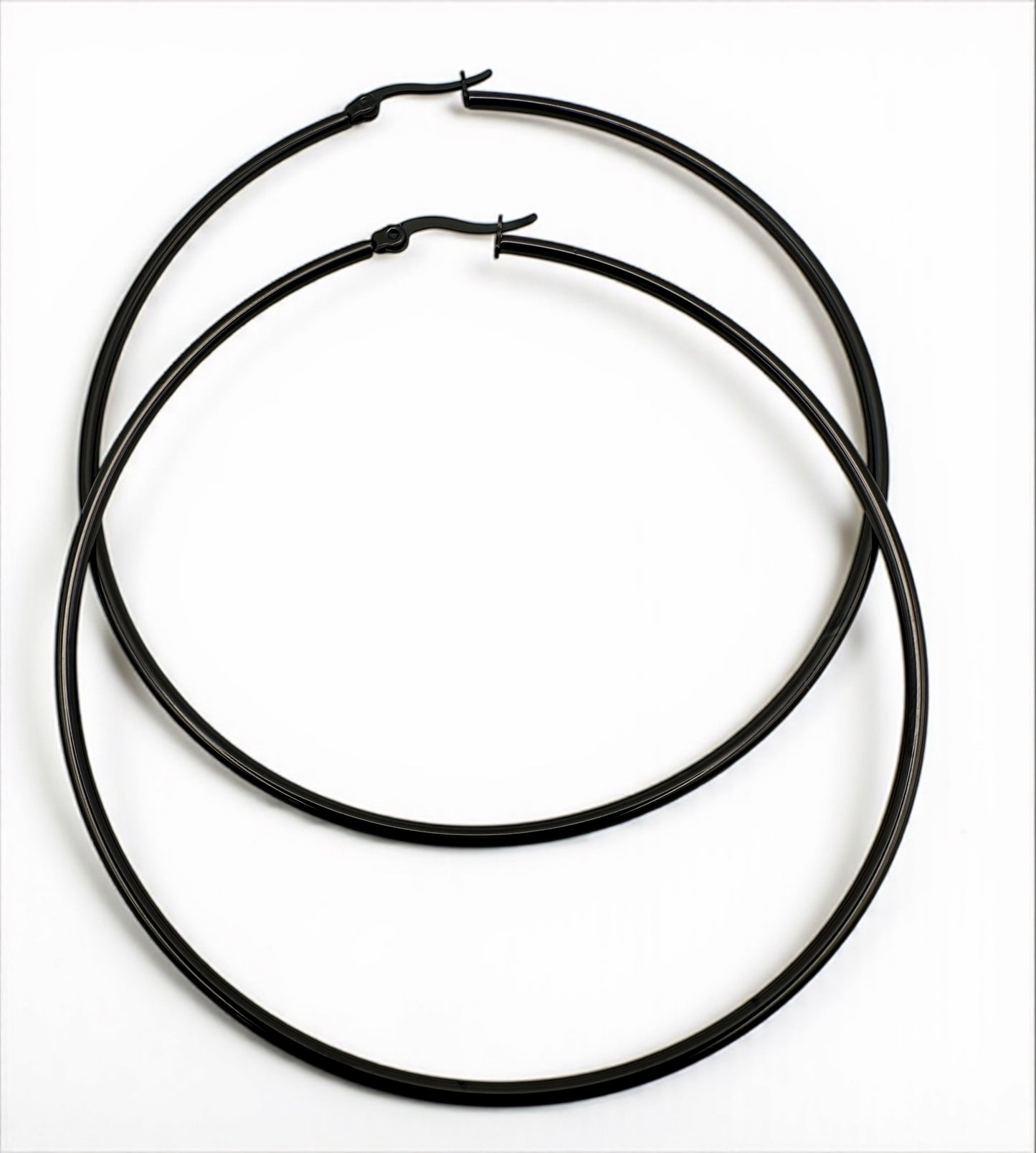 7cm Stainless Steel Hoop Earrings – Gold, Silver, Black, Rose Gold, Multicolour - Fatisha Boutique #